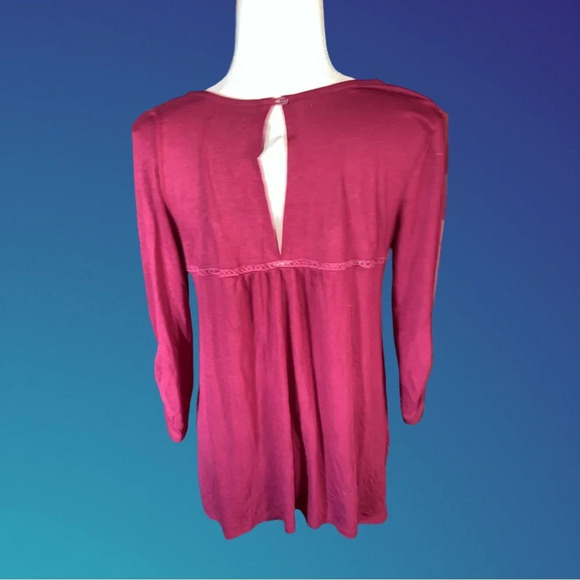 2000 Y2K Maurice’s Medium Burgundy Flowing Top with Lace - Picture 6 of 6